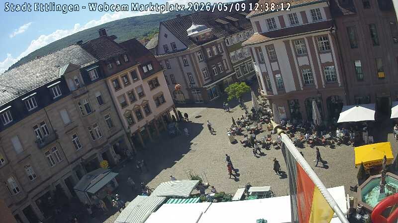 Archiv Foto Webcam Blick auf den Marktplatz Ettlingen