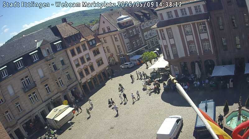 Archiv Foto Webcam Blick auf den Marktplatz Ettlingen