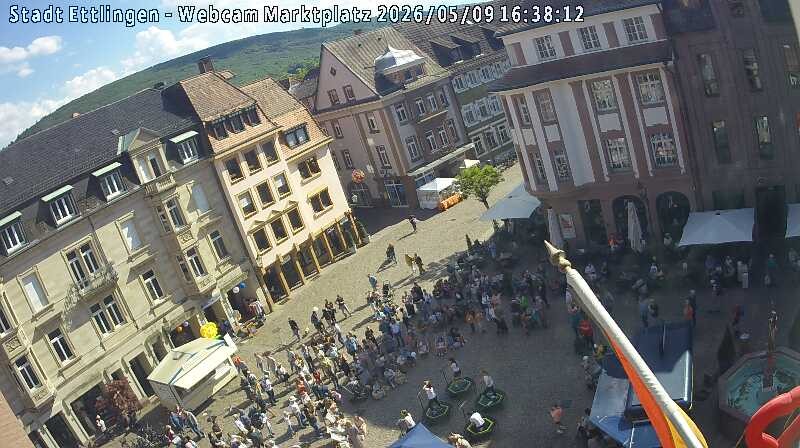 Archiv Foto Webcam Blick auf den Marktplatz Ettlingen