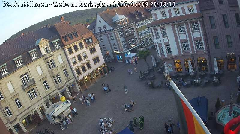 Archiv Foto Webcam Blick auf den Marktplatz Ettlingen