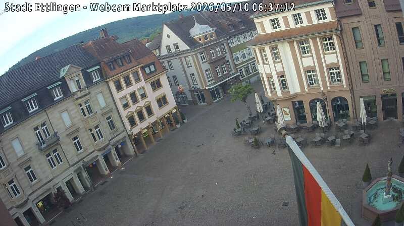 Archiv Foto Webcam Blick auf den Marktplatz Ettlingen