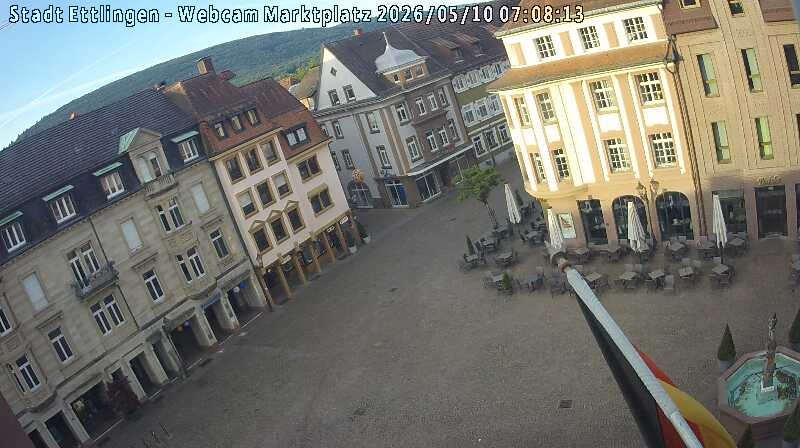 Archiv Foto Webcam Blick auf den Marktplatz Ettlingen