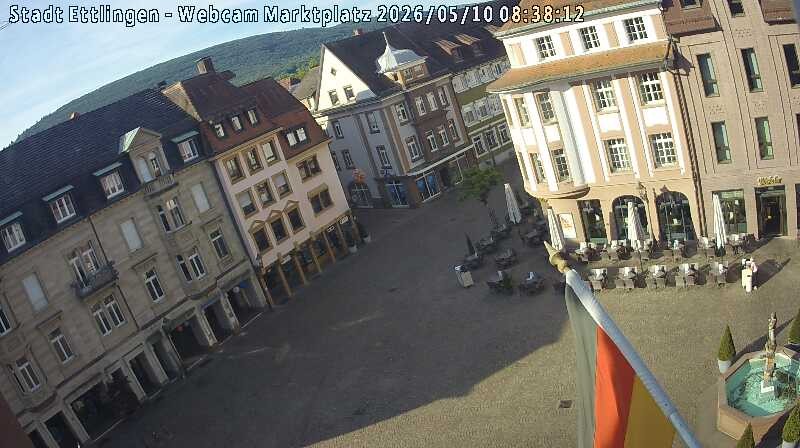 Archiv Foto Webcam Blick auf den Marktplatz Ettlingen