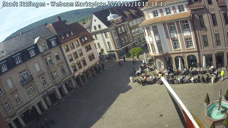 Archiv Foto Webcam Blick auf den Marktplatz Ettlingen
