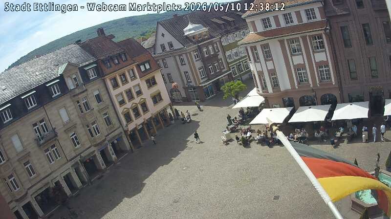 Archiv Foto Webcam Blick auf den Marktplatz Ettlingen