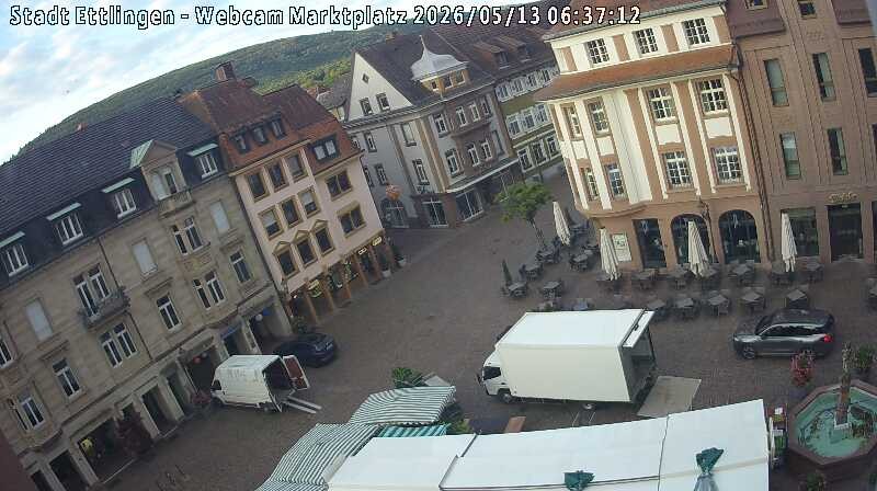 Archiv Foto Webcam Blick auf den Marktplatz Ettlingen