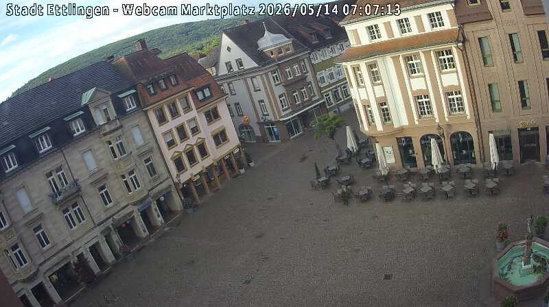 Archiv Foto Webcam Blick auf den Marktplatz Ettlingen