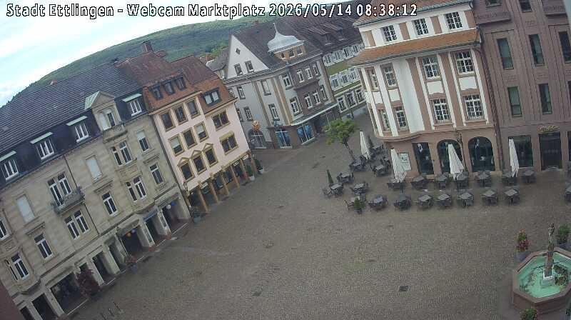 Archiv Foto Webcam Blick auf den Marktplatz Ettlingen