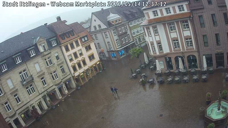 Archiv Foto Webcam Blick auf den Marktplatz Ettlingen