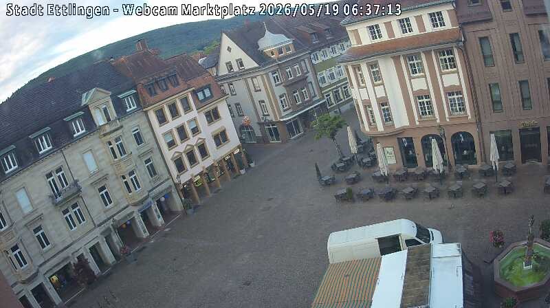 Archiv Foto Webcam Blick auf den Marktplatz Ettlingen