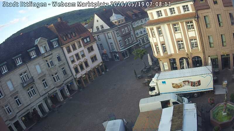 Archiv Foto Webcam Blick auf den Marktplatz Ettlingen