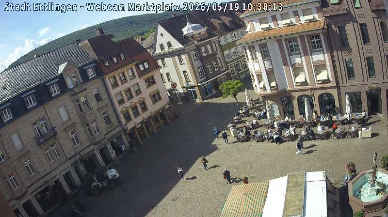 Archiv Foto Webcam Blick auf den Marktplatz Ettlingen