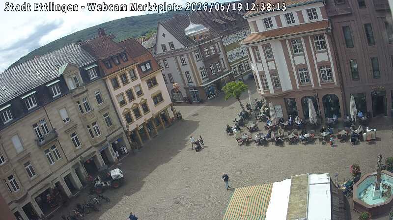 Archiv Foto Webcam Blick auf den Marktplatz Ettlingen