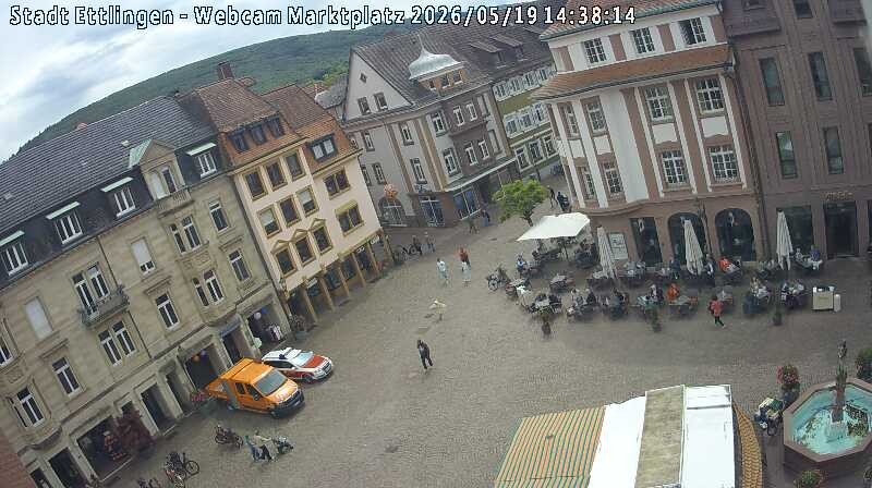 Archiv Foto Webcam Blick auf den Marktplatz Ettlingen