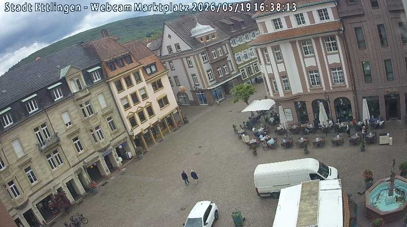 Archiv Foto Webcam Blick auf den Marktplatz Ettlingen