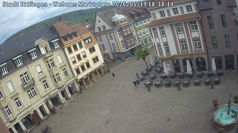 Archiv Foto Webcam Blick auf den Marktplatz Ettlingen
