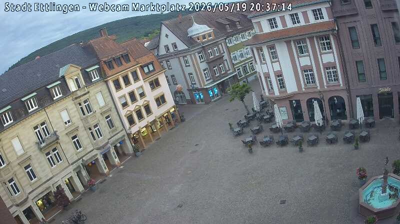 Archiv Foto Webcam Blick auf den Marktplatz Ettlingen