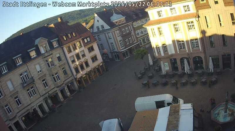 Archived image Webcam Market place in Ettlingen