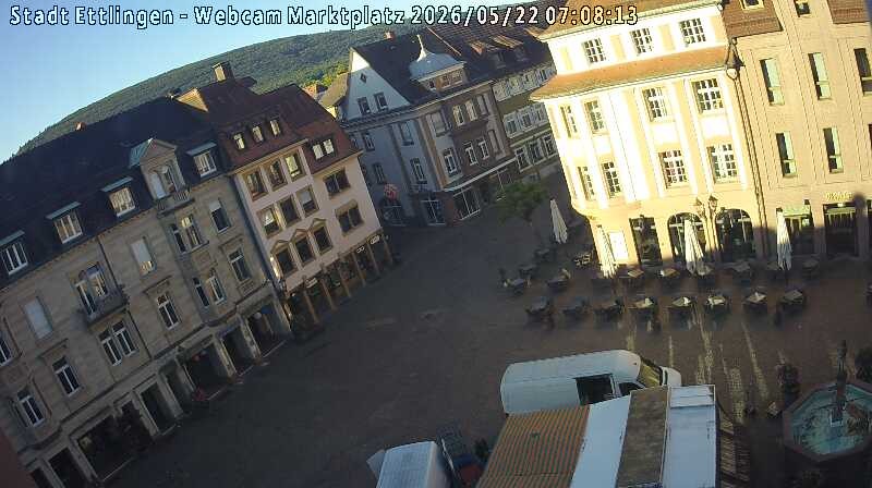 Archived image Webcam Market place in Ettlingen