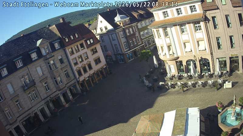 Archived image Webcam Market place in Ettlingen