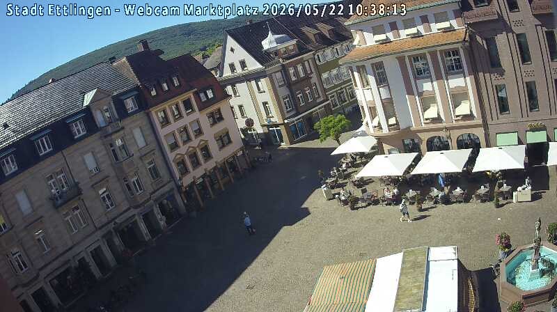 Archived image Webcam Market place in Ettlingen