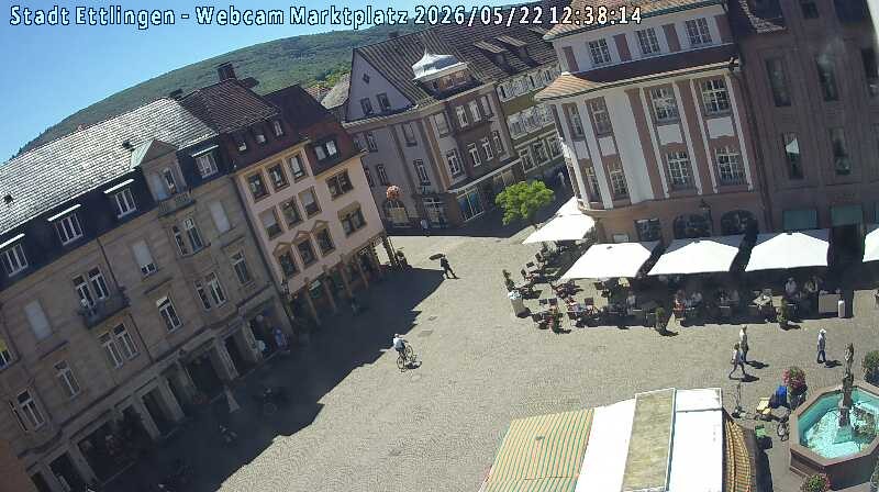Archived image Webcam Market place in Ettlingen