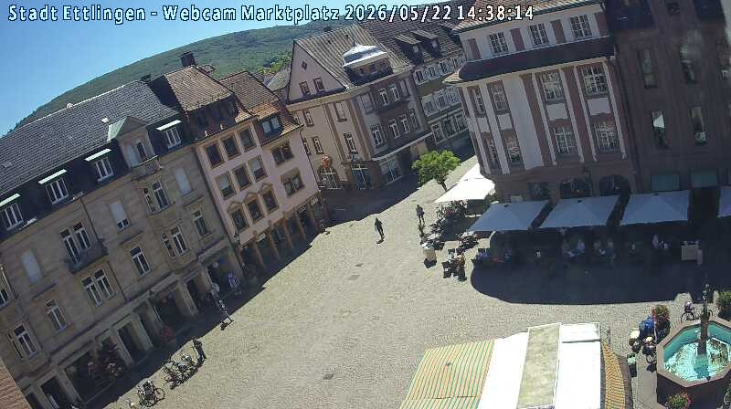 Archived image Webcam Market place in Ettlingen