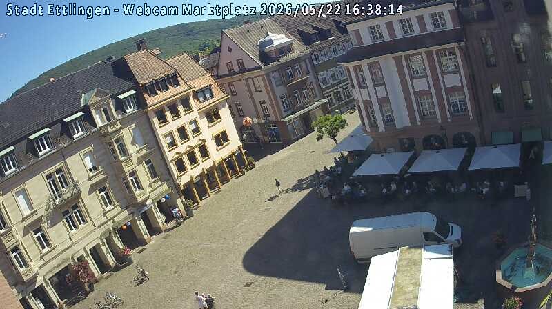 Archived image Webcam Market place in Ettlingen