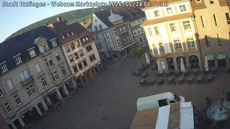 Archived image Webcam Market place in Ettlingen