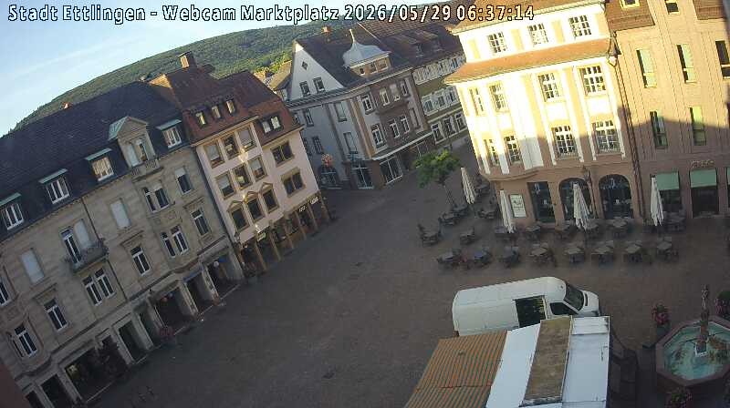 Archived image Webcam Market place in Ettlingen