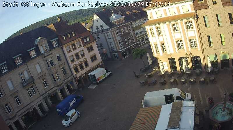 Archived image Webcam Market place in Ettlingen