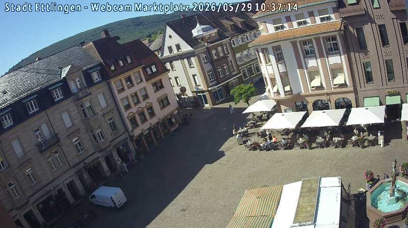 Archived image Webcam Market place in Ettlingen