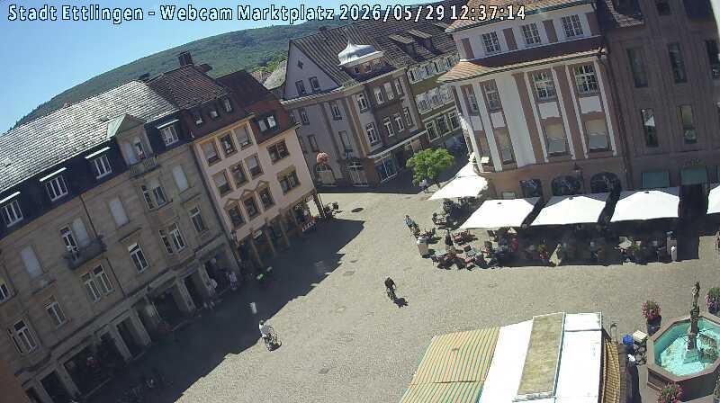 Archived image Webcam Market place in Ettlingen