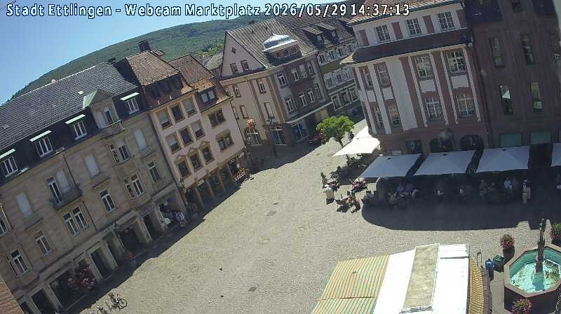 Archived image Webcam Market place in Ettlingen
