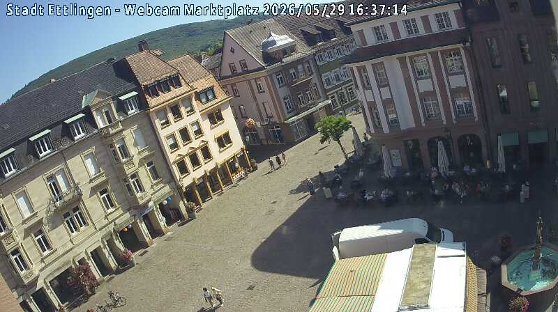 Archived image Webcam Market place in Ettlingen