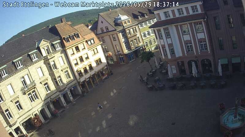 Archived image Webcam Market place in Ettlingen