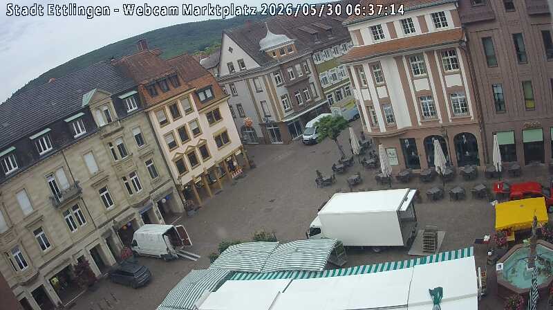 Archiv Foto Webcam Blick auf den Marktplatz Ettlingen