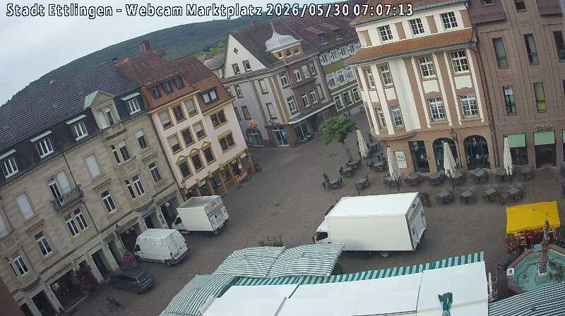 Archiv Foto Webcam Blick auf den Marktplatz Ettlingen
