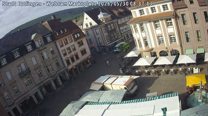 Archiv Foto Webcam Blick auf den Marktplatz Ettlingen