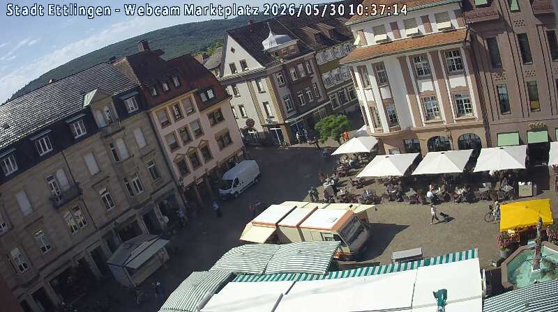 Archiv Foto Webcam Blick auf den Marktplatz Ettlingen