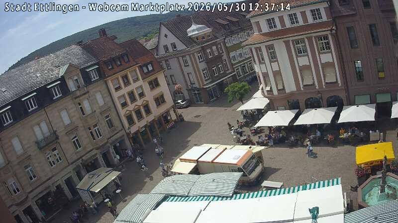 Archiv Foto Webcam Blick auf den Marktplatz Ettlingen