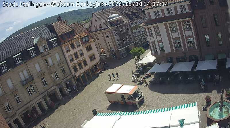 Archiv Foto Webcam Blick auf den Marktplatz Ettlingen