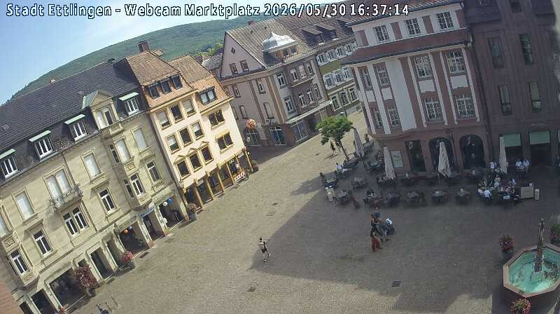 Archiv Foto Webcam Blick auf den Marktplatz Ettlingen