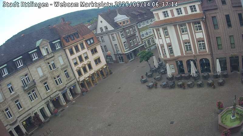 Archived image Webcam Market place in Ettlingen