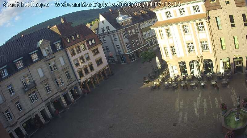 Archived image Webcam Market place in Ettlingen