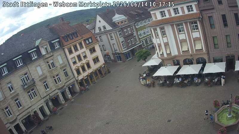 Archived image Webcam Market place in Ettlingen