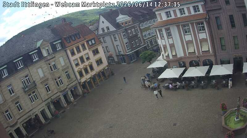 Archived image Webcam Market place in Ettlingen