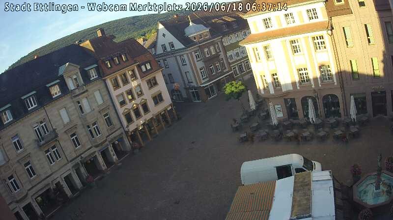 Archived image Webcam Market place in Ettlingen
