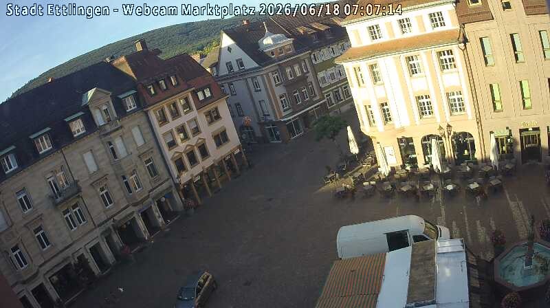 Archived image Webcam Market place in Ettlingen