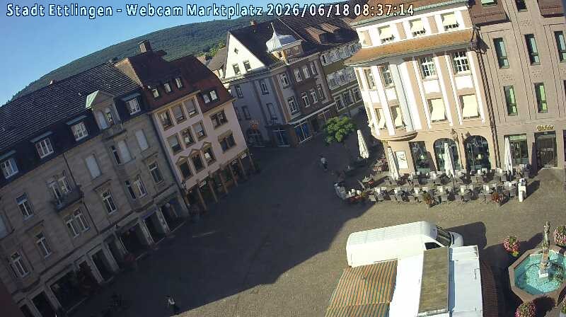 Archived image Webcam Market place in Ettlingen